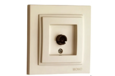 Розетка TV проходная с экраном (8DB-12DB-18DB-20DB), Mono Electric, DESPINA (крем) (102-170005-137)