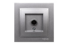 Розетка TV проходная с экраном (8DB-12DB-18DB-20DB), Mono Electric, DESPINA (серебро) (102-212105-137)