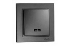 Выключатель одноклавишный с подсветкой, Mono Electric, DESPINA (графит) (102-202025-101)