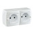 Розетка 2-я без заземления, Mono Electric, OCTANS IP 20 (белый) (104-010106-121) 