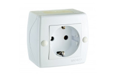 Розетка 1-я с заземлением, Mono Electric, OCTANS IP 20 (белый) (104-010107-117)