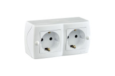 Розетка 2-я с заземлением, Mono Electric, OCTANS IP 20 (белый) (104-010107-120)