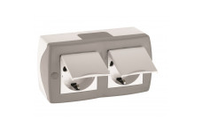 Розетка 2-я с заземлением и крышкой, Mono Electric, OCTANS IP 20 (серый) (104-020001-184)