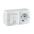 Выключатель двухклав.+розетка с заземлением, Mono Electric, OCTANS IP 20 (белый) (104-010101-181) 