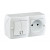 Выключатель двухклав.+розетка без заземления, Mono Electric, OCTANS IP 20 (белый) (104-010101-182) 