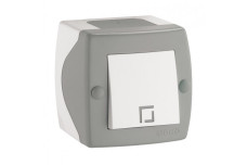 Выключатель одноклавишный, Mono Electric, OCTANS IP 20 (серый) (104-020001-100)