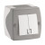 Выключатель двухклав, Mono Electric, OCTANS IP 20 (серый) (104-020001-102) 