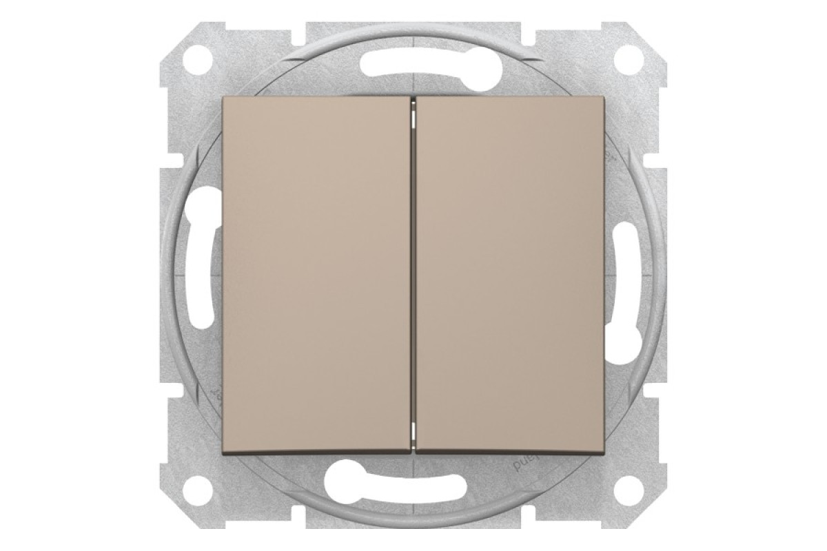 Двухклавишный переключатель Sedna Schneider Electric титан (SDN0600168)