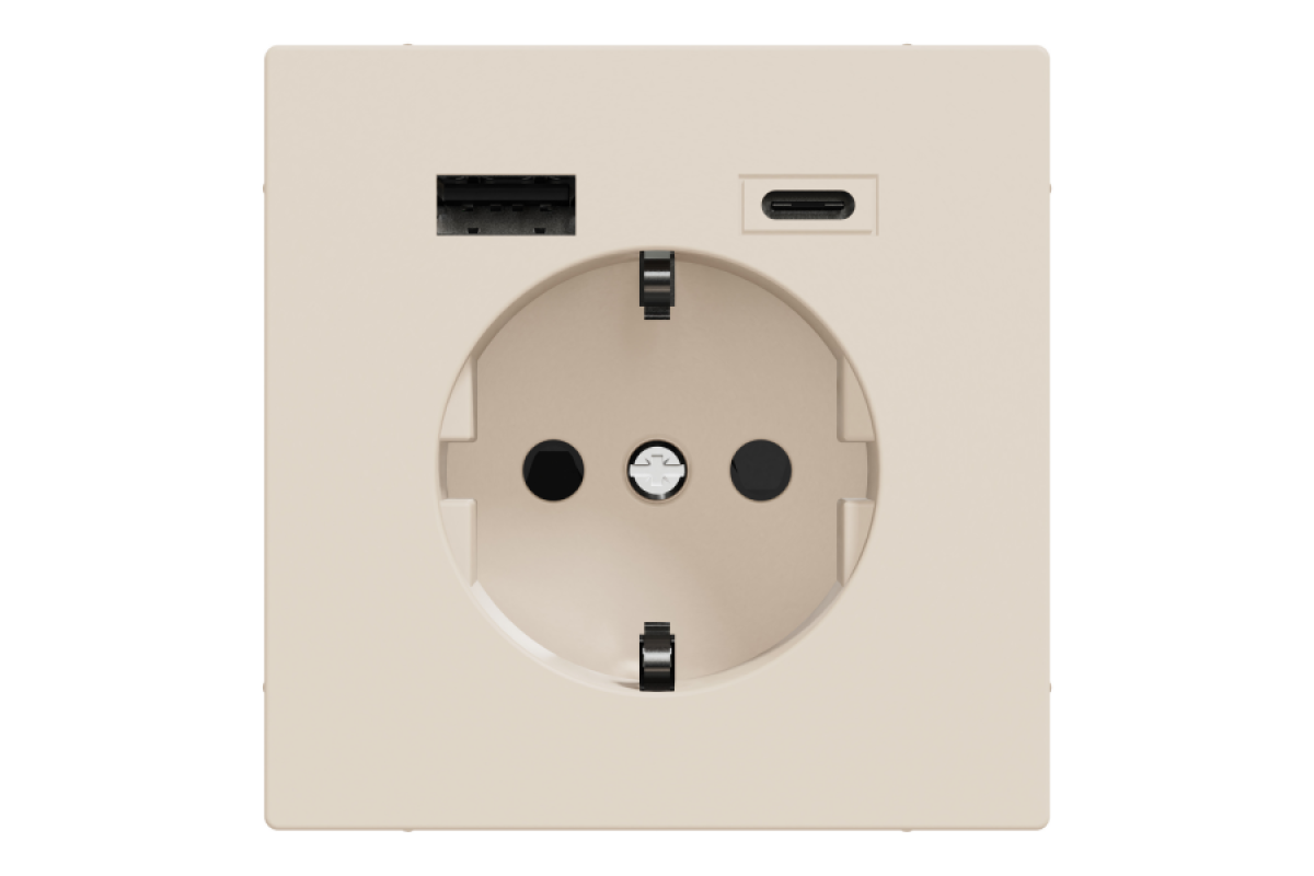 D-Life Розетка 16 A USB A+C 3 A, Сахара (MTN2367-6033)