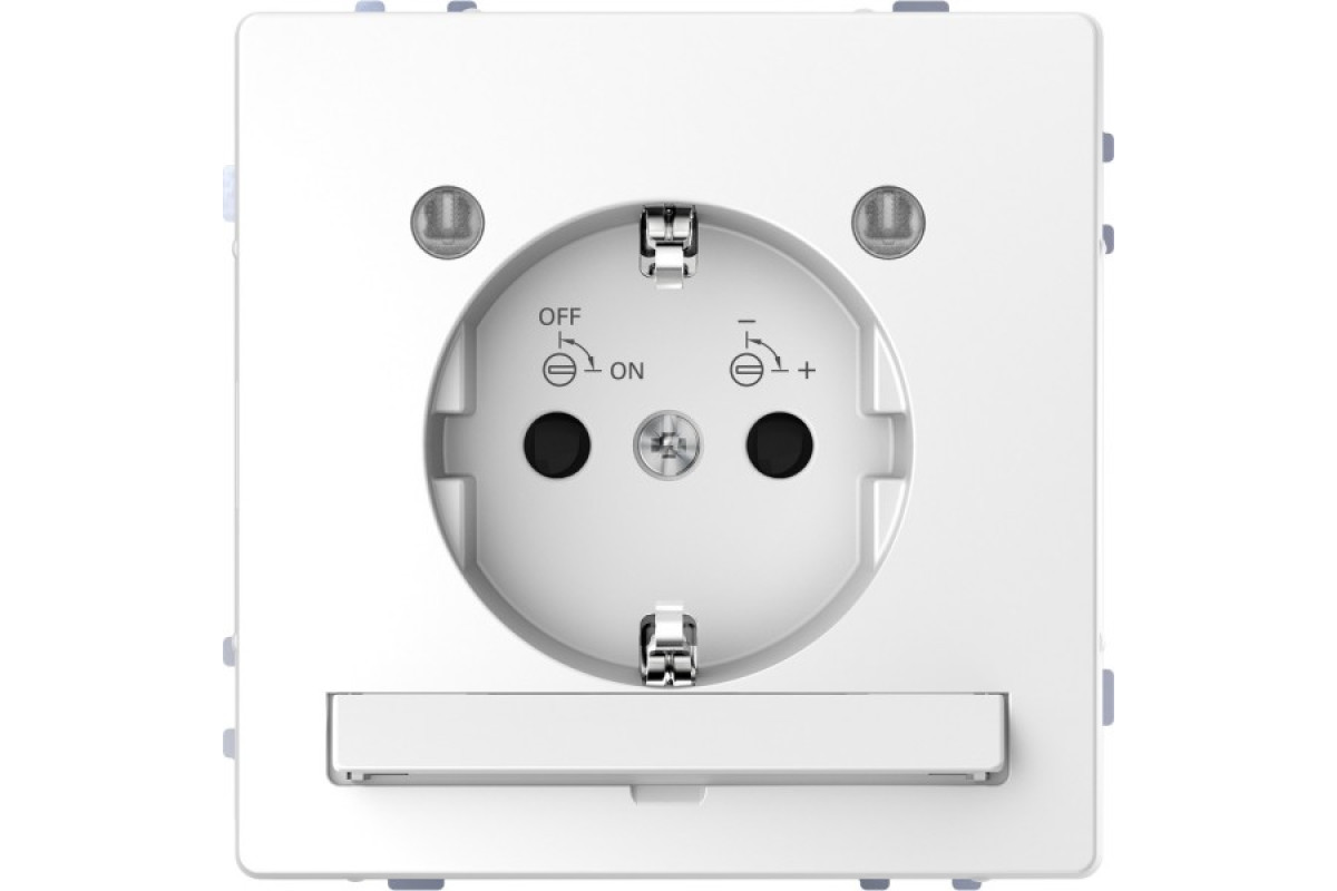 D-Life Розетка с заземлением и LED мод. Белый лотос (MTN2304-6035)