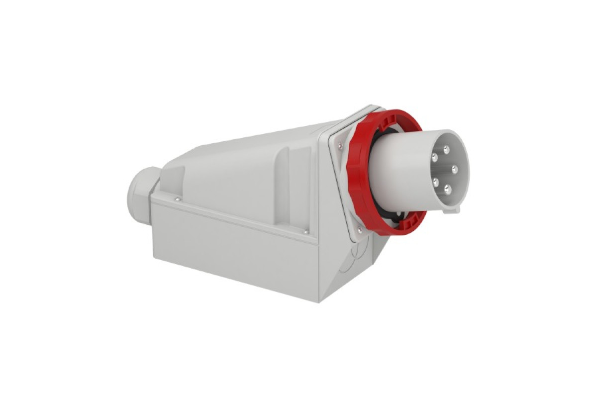 Вилка настенная винтовая 125А 3P+N+E IP67 380В (81595)