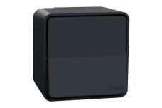 Одноклавишный переключатель IP55 Mureva Styl, стр.6, этаж. монтаж, черный (MUR35021)