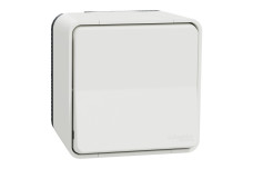 Одноклавишный переключатель IP55 Mureva Styl, стр.6, этаж. монтаж, белый (MUR39021)