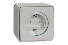 Розетка с заземлением и шторками IP55 Mureva Styl, белая (MUR39034)
