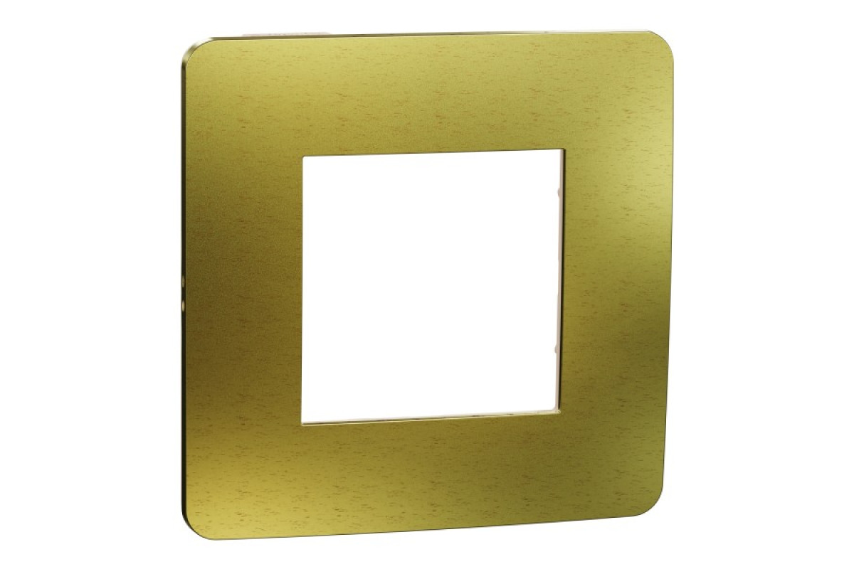 Рамка Unica Studio Metal, 1 постовая, 1 x 2 модуля, золото или беж (NU280260M)