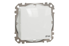 Одноклавишный выключатель, 10АX, IP44, белый, Sedna Design & Elements (SDD211101)
