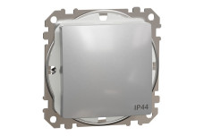 Одноклавишный выключатель, 10АX, IP44, алюминий, Sedna Design & Elements (SDD213101)