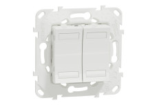 NEW UNICA - KNX Кнопочный выключатель двухклавишный, Белый (NU553118)