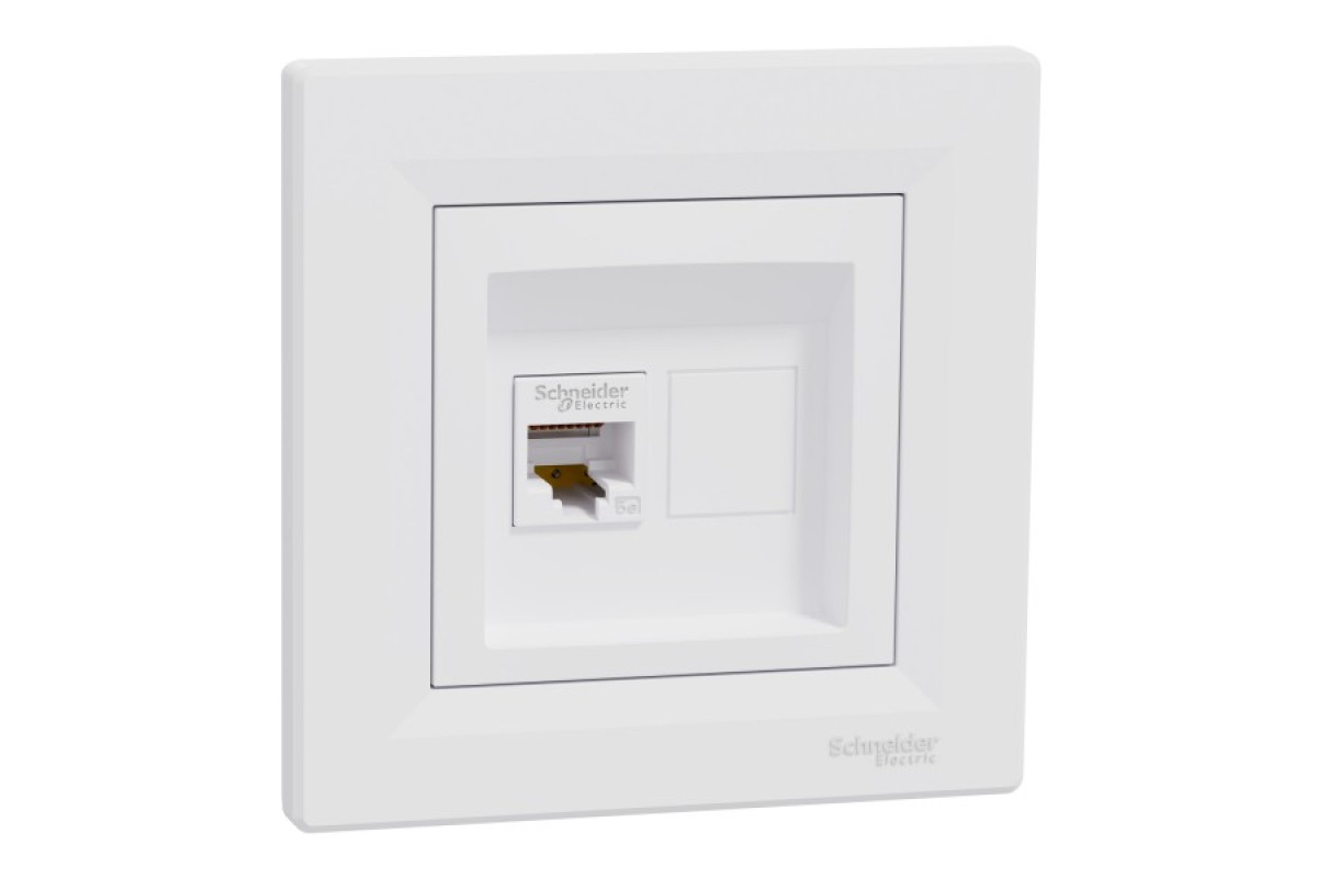 Розетка компьютерная RJ45 UTP категория 5Е Белая Asfora (EPH4300121)
