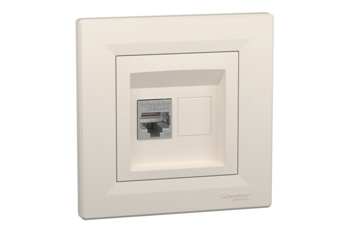 Розетка компьютерная RJ45 STP категория 5Е Крем Asfora (EPH5000123)