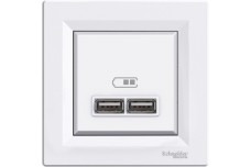 USB Розетка 2,1A Белая Asfora (EPH2700221)
