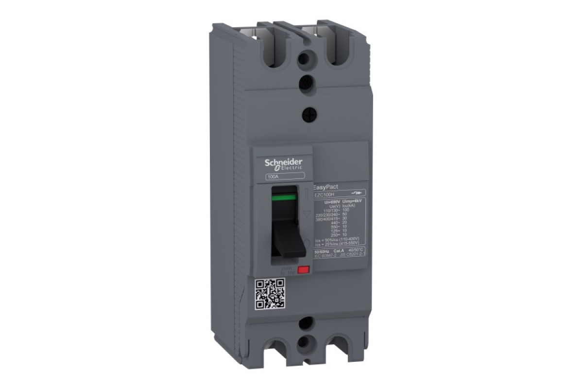 Автоматический выключатель в литом корпусе EasyPact EZC100H 2P2T 30кА/415В 100A (EZC100H2100)