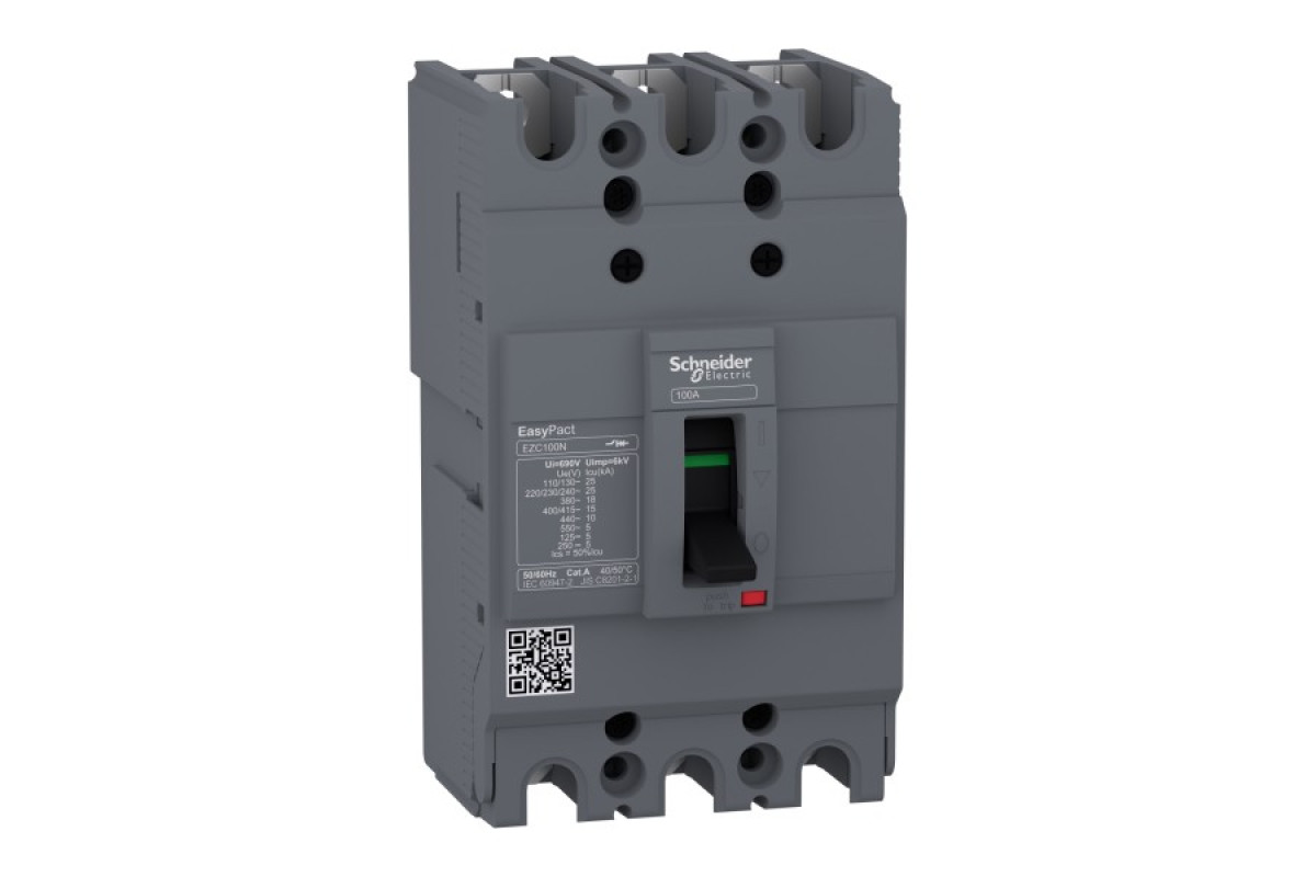 Автоматический выключатель в литом корпусе EasyPact EZC100N 3P 15кА 15А (EZC100N3015)