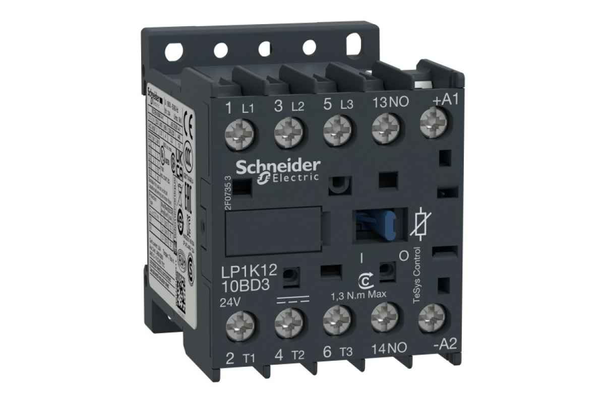 Контактор TeSys K 3P 12A НВ=24В ГВИНТ/ЗН (LP1K1210BD3)