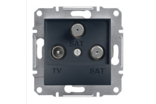 TV-SAT-SAT Розетка Концевая Asfora Антрацит (EPH3600171)
