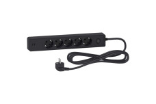 Удлинитель на 5 розеток с заземлением +2*USB черн. 3 м (ST945U3B)