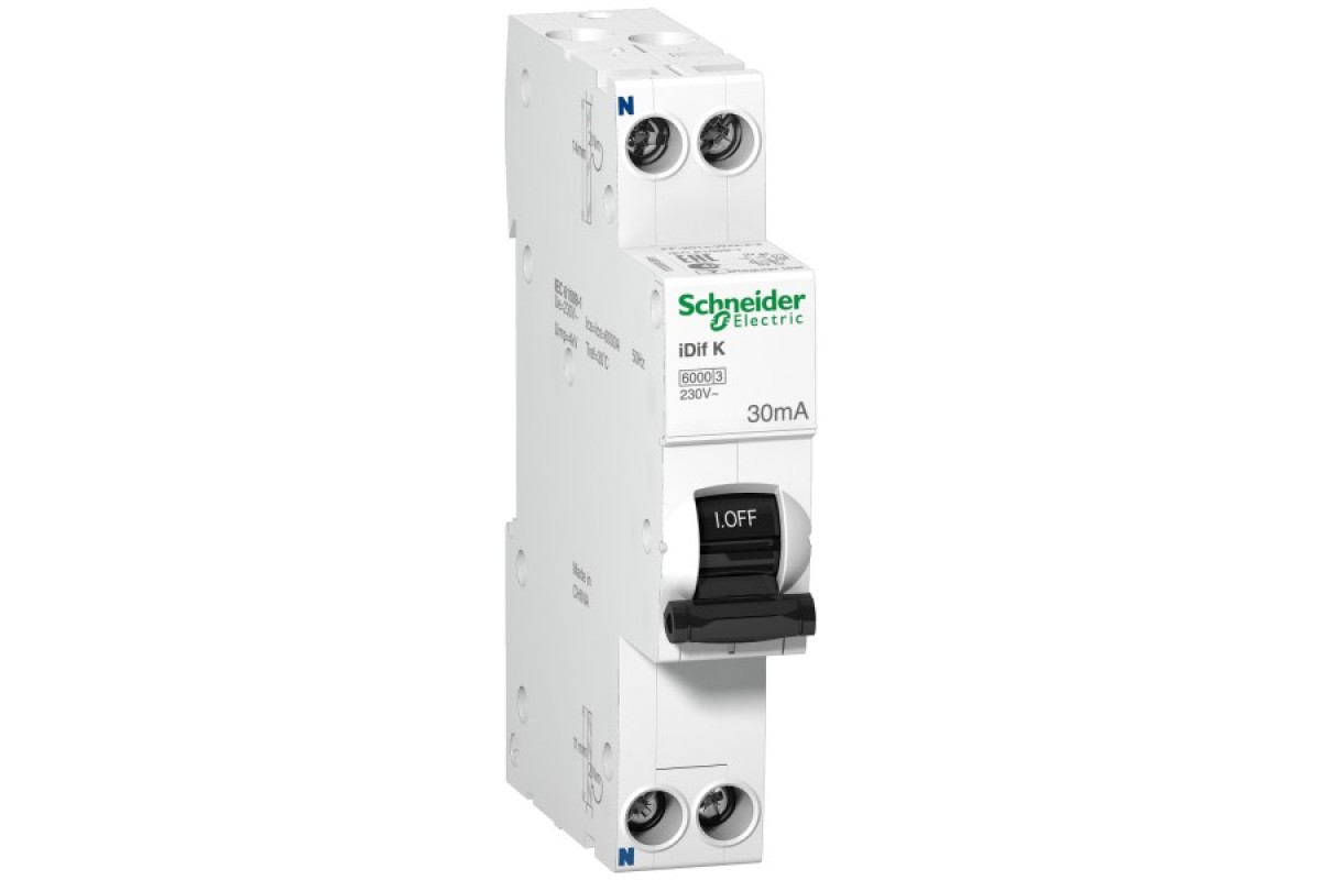 Дифференциальный выключатель Acti9 IDIF K 1P + N 32 А/30 мА. Кривая C. Тип А. Schneider Electric (A9D49632)
