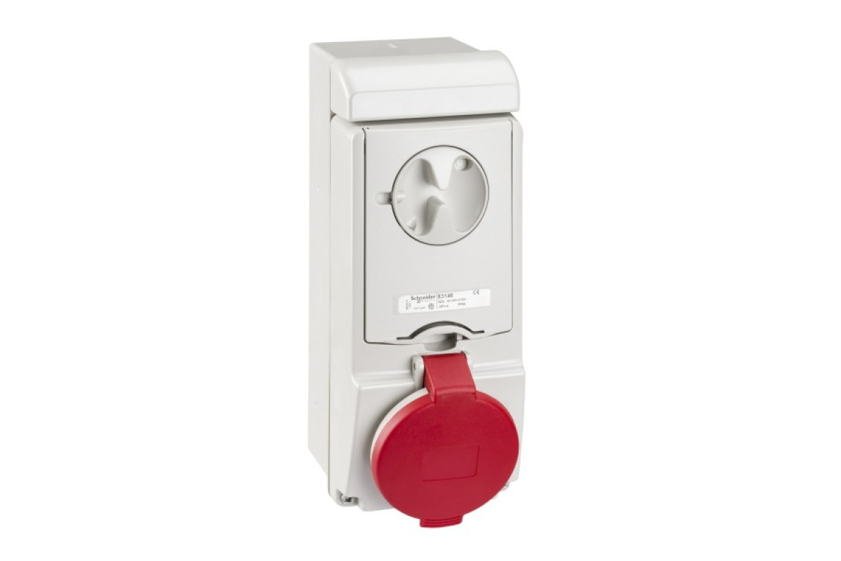 Розетка Unika с блоком - 32 A - 3P + E - 380...415 V AC - IP44 - wall (83146)