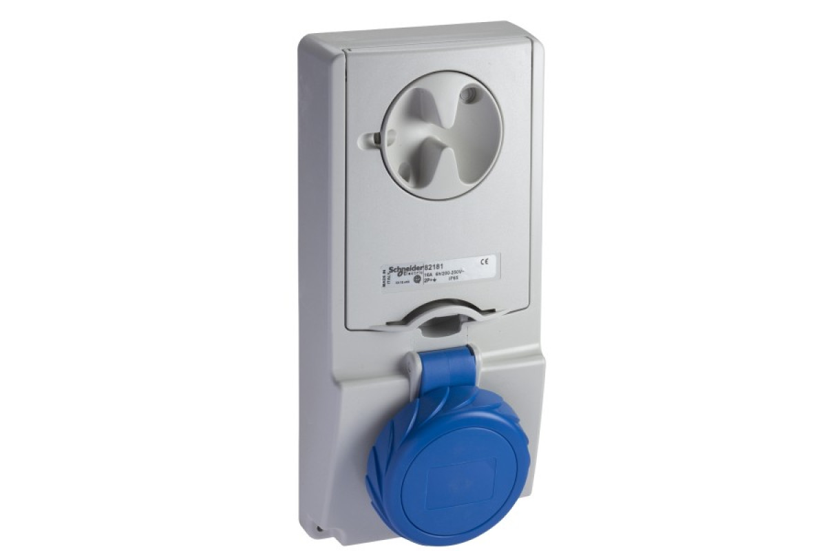 Розетка Unika с блоком - 16 A - 3P + E - 200...250 V AC - IP65 - panel (82182)
