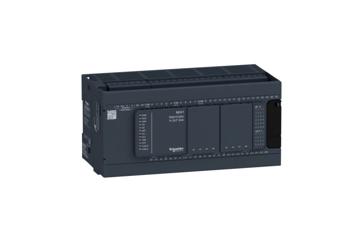 Программируемый логический контроллер M241 40 ВХ/ВЫХ ТРАНЗ 2RS485 (TM241C40U)