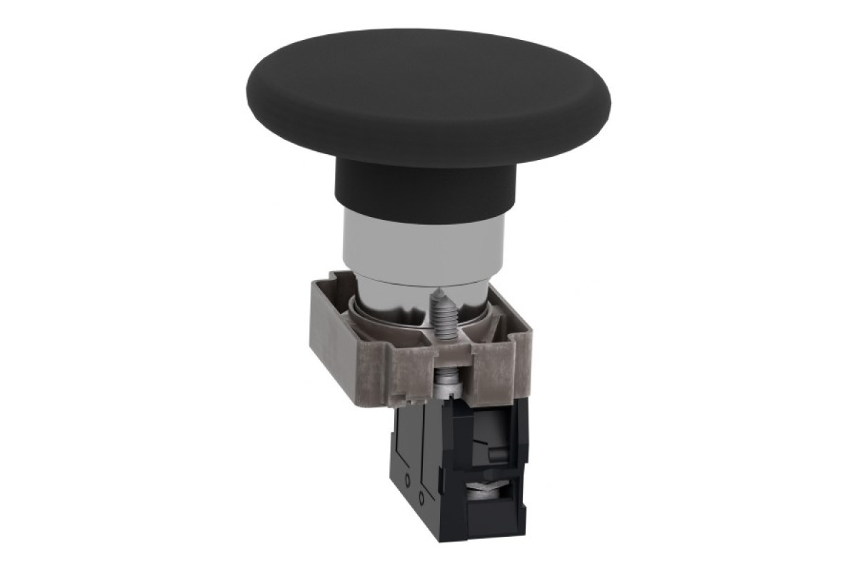 Кнопка, Easy Harmony XB2, металлическая, черная, пружинный возврат, 1NO (XB2BR21C)
