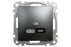 USB розетка А+С, матовый титан (SDD172405U)