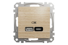 USB розетка А+С, береза ​​(SDD180405U)