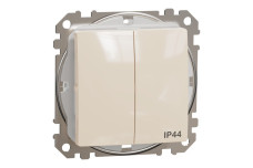 Двухклавишный выключатель IP44, 10А, Бежевый Sedna Design (SDD212105)