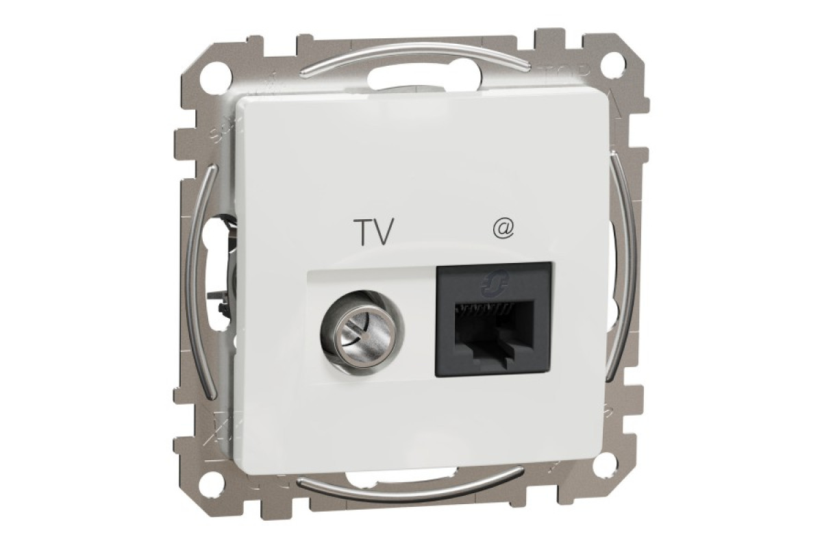 Розетка RJ45 категория 6 UTP-TV Белый Sedna Design (SDD111469T)