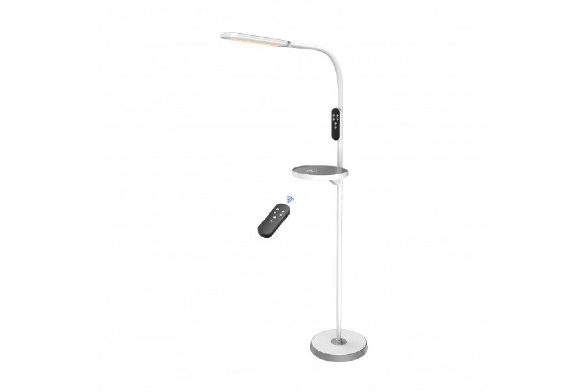 Светодиодный LED торшер NORMAN- C белый 15W беспроводная подзарядка (046-005-0015-010)