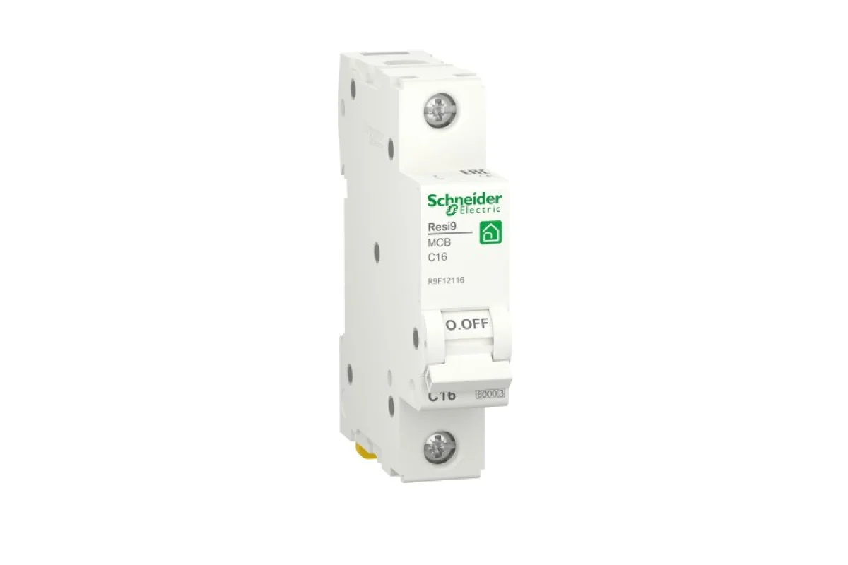 Автоматичний вимикач RESI9 Schneider Electric 16 А, 1P, крива С, 6кА (R9F12116)