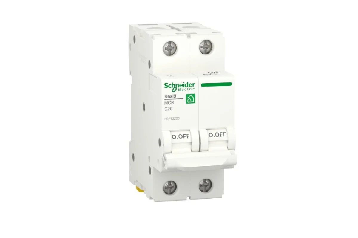 Автоматичний вимикач RESI9 Schneider Electric 20 А, 2P, крива С, 6кА (R9F12220)