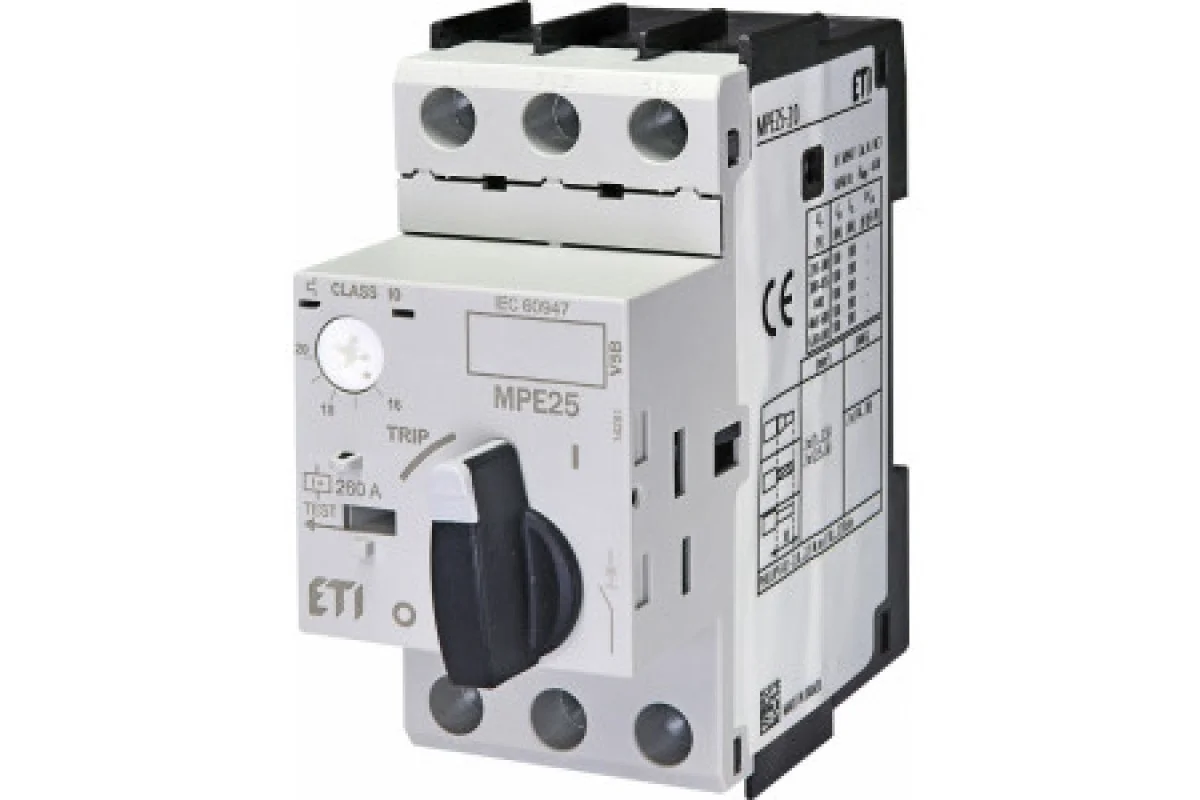 Автоматический выключатель защиты двигателей MPE25-20 (9,2 kW, 16,0 – 16,0A) ETI (004648012)
