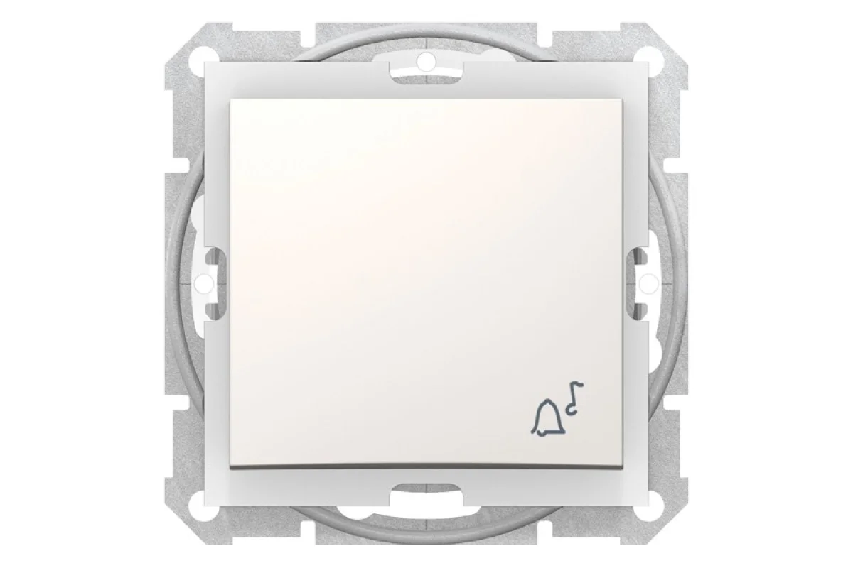 Кнопочный выключатель с символом "колокольчик" ip44 Sedna Scnheider Electric слоновая кость (SDN0800323)