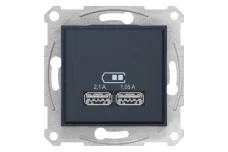 Usb розетка Sedna Schneider Electric 2,1a графіт (SDN2710270)