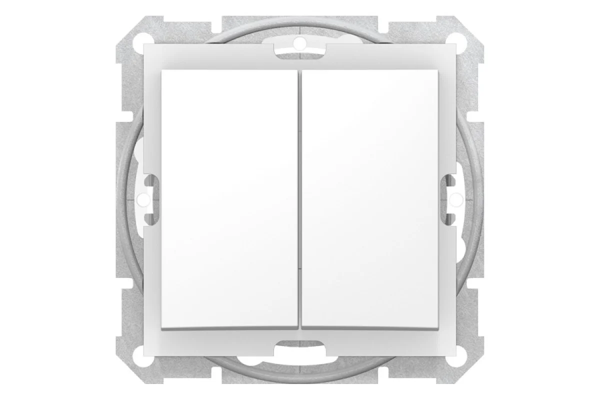 Двоклавішний вимикач ip44 Sedna Scnheider Electric білий (SDN0300421)