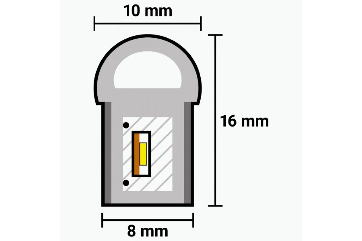 Світлодіодний неон PROLUM™ 8x16, IP68, 12V, Series "SF", Червоний, PRO (120015)