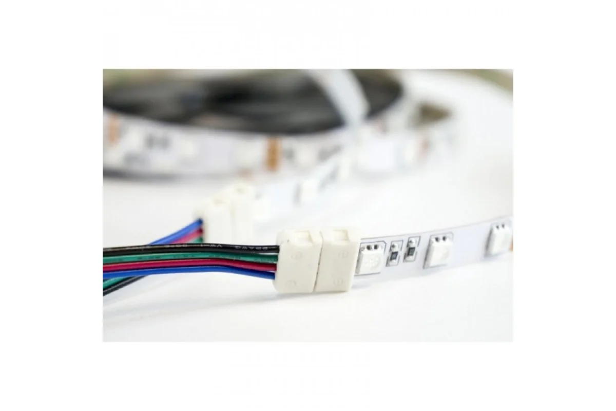 Коннектор PROLUM™ для LED ленты 10 мм, RGB + 2 зажима (503008)