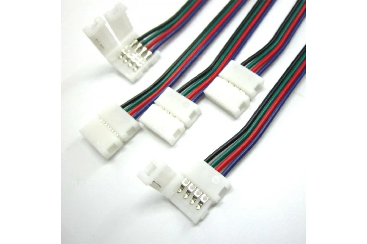 Коннектор PROLUM™ для LED ленты 10 мм, RGB + 2 зажима (503008)