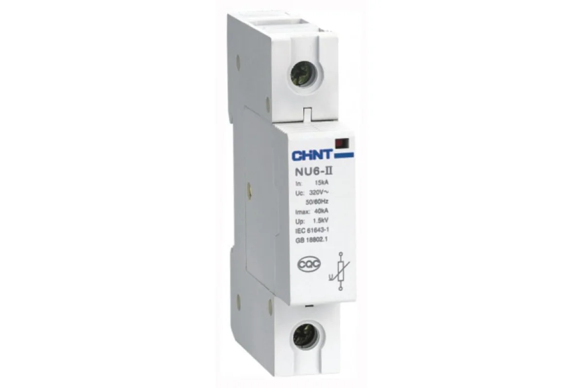 Обмежувач перенапруги Chint NU6-Ⅱ/F 40kA/385V 1P (213432)